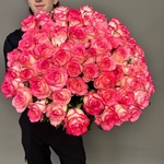 71 розовая роза с доставкой по Санкт-Петербургу - Фотография 5