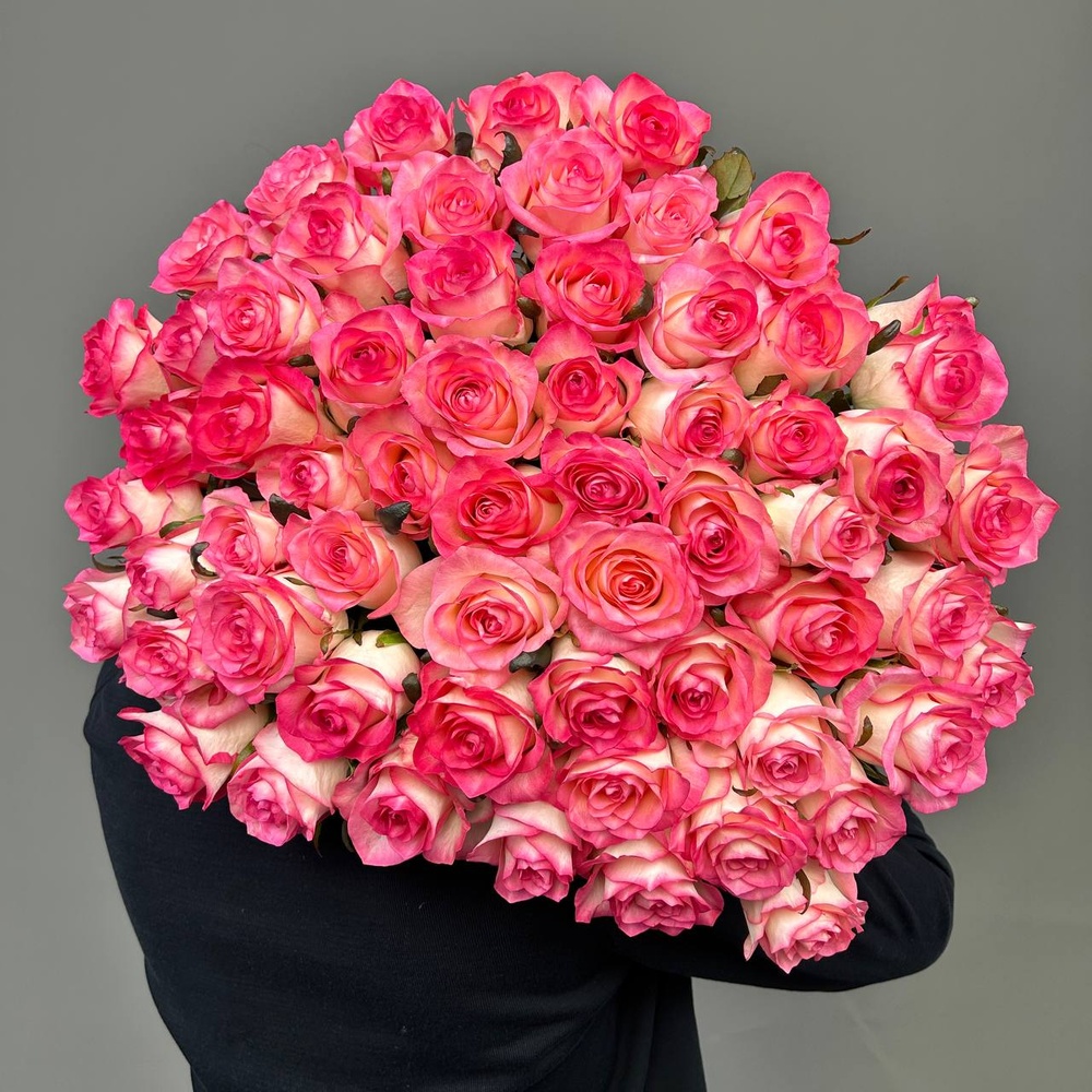 61 розовая роза + аквабокс и коробка-переноска