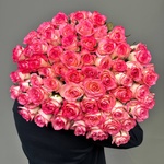 61 розовая роза с доставкой по Сантк-Петербургу - Фотография 2