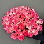 61 розовая роза с доставкой по Сантк-Петербургу - Фотография 7