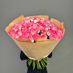 51 розовая роза в крафте с доставкой по Санкт-Петербургу - Фотография 7