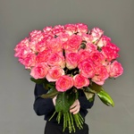 Свежие 41 розовая роза под ленту с доставкой по Санкт-Петербургу - Фотография 2 Свежие 41 розовая роза под ленту с доставкой по Санкт-Петербургу - Фотография 2