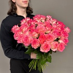 Свежие 41 розовая роза под ленту с доставкой по Санкт-Петербургу - Фотография 11 Свежие 41 розовая роза под ленту с доставкой по Санкт-Петербургу - Фотография 11