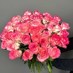 Свежие 41 розовая роза под ленту с доставкой по Санкт-Петербургу - Фотография 9 Свежие 41 розовая роза под ленту с доставкой по Санкт-Петербургу - Фотография 9