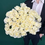 Свежая 61 белая роза - Фотография 6