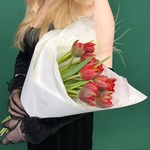 Марсала: 11 красных пионовидных тюльпанов - Фотография 2