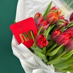 Марсала: 25 красных пионовидных тюльпанов - Фотография 8