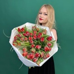 Марсала: 51 красный пионовидный тюльпан - Фотография 2