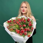 Марсала: 51 красный пионовидный тюльпан - Фотография 9