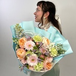 Букет цвета твоей души. Размер M с аквабоксом и коробкой-переноской - Фотография 7