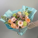 Букет цвета твоей души. Размер M с аквабоксом и коробкой-переноской - Фотография 5