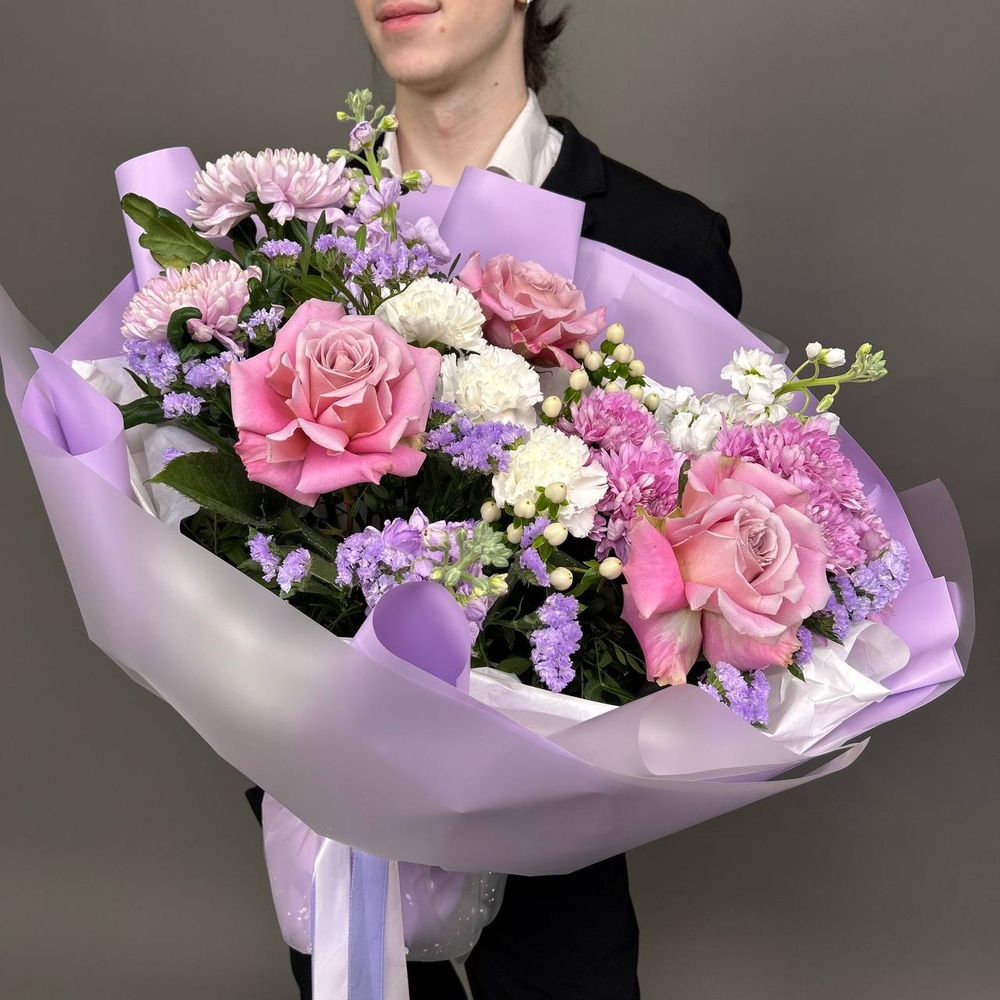 Букет «‎Простите, я проспал»‎ с аквабоксом и коробкой-пересноской