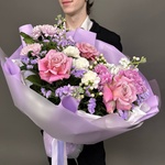 Букет «‎Простите, я проспал»‎ с аквабоксом и коробкой-пересноской - Фотография 1