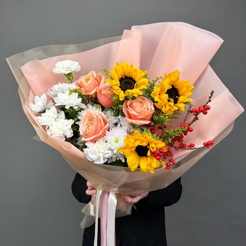 Букет «‎Просто допса»‎ с аквабоксом и коробкой-пересноской