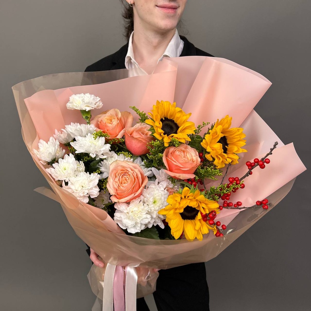 Букет «‎Просто допса»‎ с аквабоксом и коробкой-пересноской