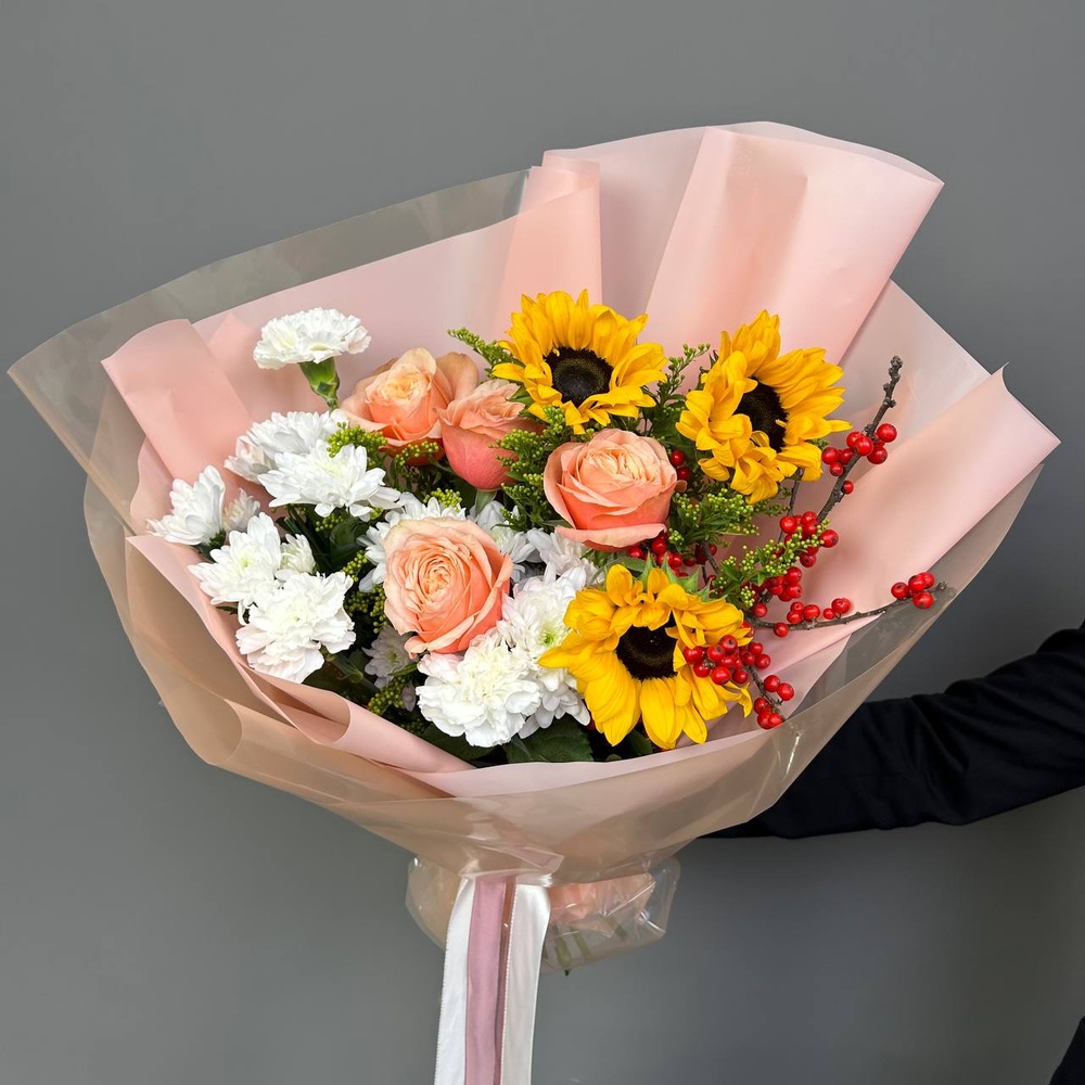 Букет «‎Просто допса»‎ с аквабоксом и коробкой-пересноской