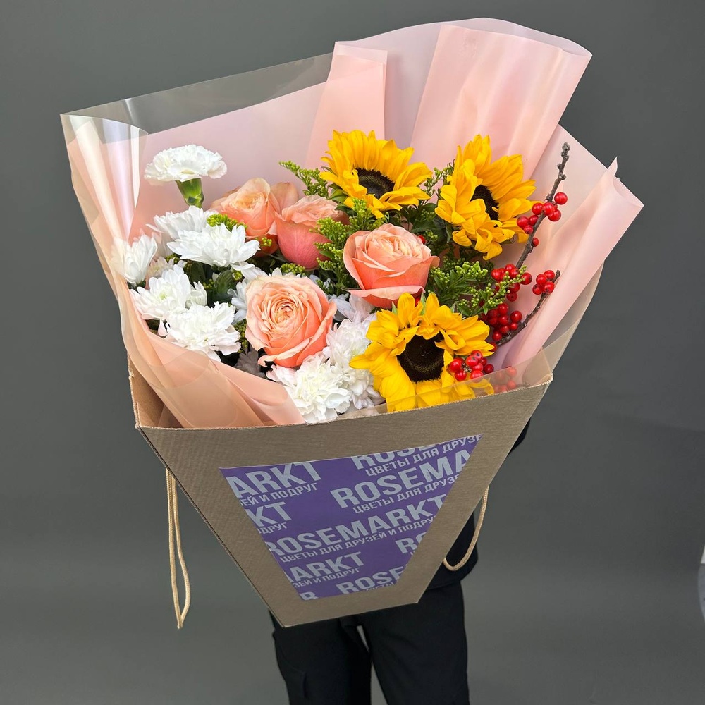 Букет «‎Просто допса»‎ с аквабоксом и коробкой-пересноской