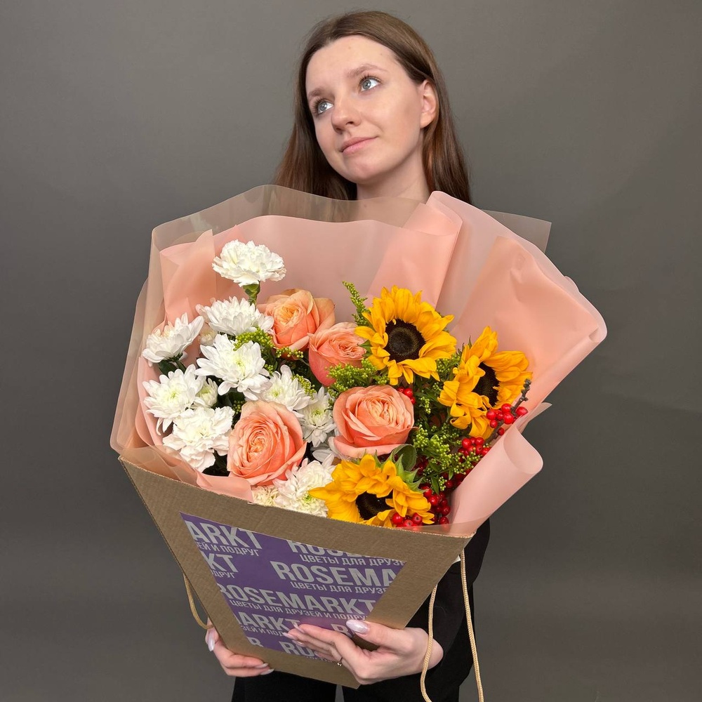 Букет «‎Просто допса»‎ с аквабоксом и коробкой-пересноской