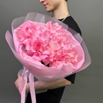 Просто розовый букет в стильной упаковке + аквабокс и коробка-переноска - Фотография 6