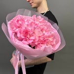 Просто розовый букет в стильной упаковке + аквабокс и коробка-переноска - Фотография 8