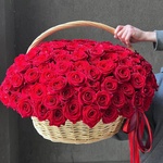 161 красная роза в корзине - Фотография 2