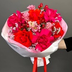 К тебе. Шикарный букет из роз сорта Пинк Флойд и Нина + аквабокс и коробка-переноска - Фотография 7