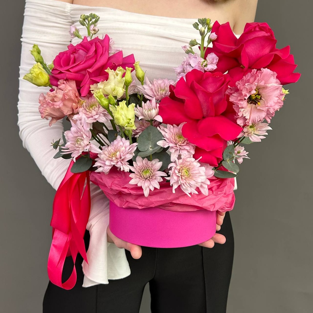 Розовый каприз: роза Пинк Флойд и лизиантус