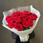 Красные розы с большим бутоном. 25 шт НЕДОРОГО - Фотография 1