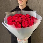 Красные розы с большим бутоном. 25 шт НЕДОРОГО - Фотография 2