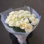 Белые розы с большим бутоном. 25 шт НЕДОРОГО - Фотография 1