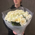 Белые розы с большим бутоном. 25 шт НЕДОРОГО - Фотография 4