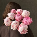 Свежих 9 розовых пионов под ленту  - Фотография 5