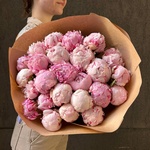 Свежих 25 розовых пионов в крафте - Фотография 5 Свежих 25 розовых пионов в крафте - Фотография 5