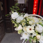 «Дуняша»: пионы, фрезия, герберы, альстромерия, розы, гвоздики, лизиантус - Фотография 4