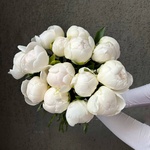 Свежих 15 белых пионов под ленту  - Фотография 8