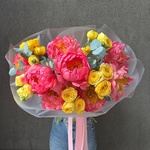 Корал-Спрингс: коралловые пионы и кустовая роза - Фотография 9