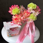 Яркая композиция в миниатюрной шляпной коробке с конфетами в Санкт-Петербурге - Фотография 7