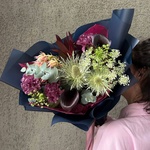 Бао: букет в корейском стиле с каллами и эрингиумом - Фотография 10