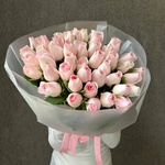 Фламенко: букет из кенийской розы 40 см, 51 цветок - Фотография 1