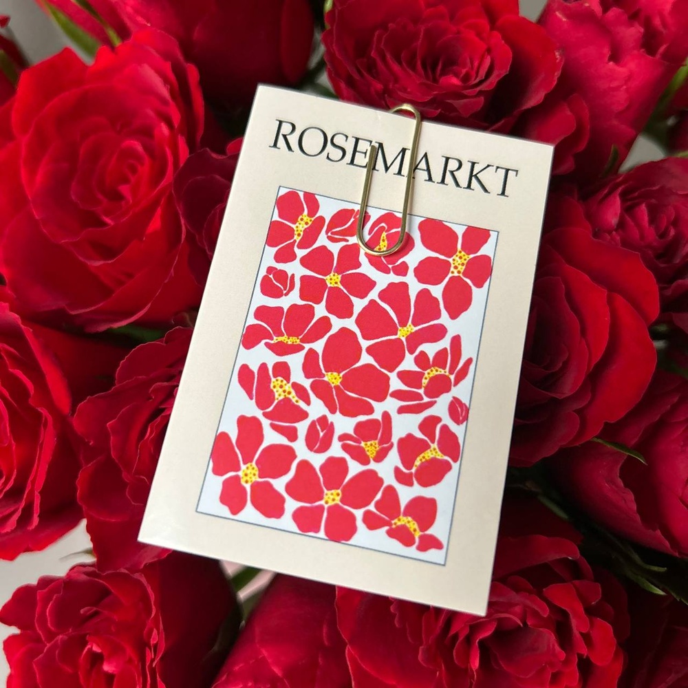 Алые уста: букет из красных кенийских роз 40 см, 25 цветков