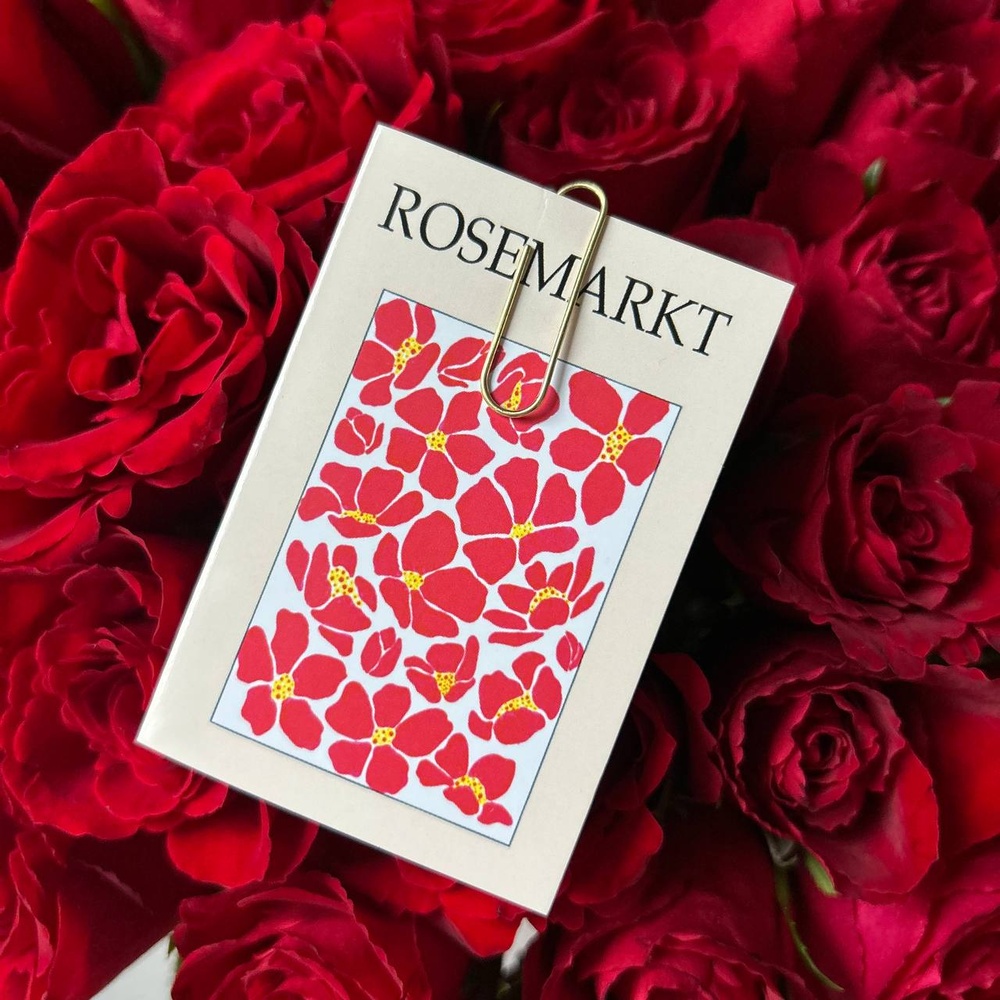 Алые уста: букет из красных кенийских роз 40 см, 51 цветок