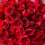 Алые уста: букет из красных кенийских роз 40 см, 51 цветок - Фотография 8