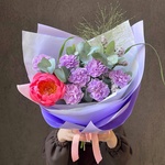 Черничный фраппе: пион и волшебные гвоздики - Фотография 1