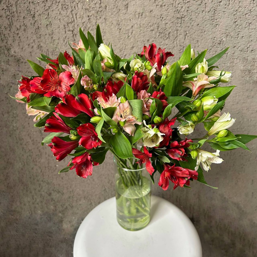 Альстромерия недорого: 15 цветков микс в букете