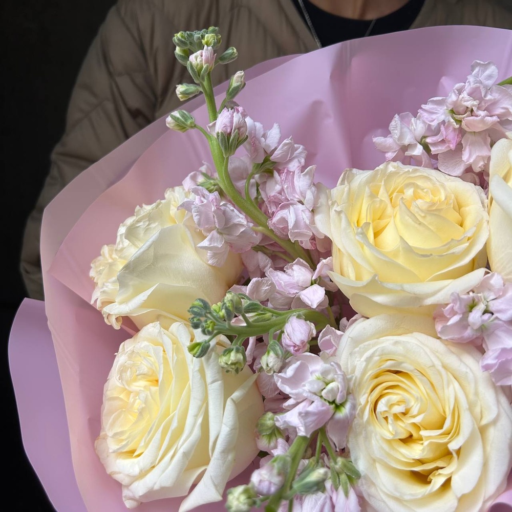 Авторский букет: розовый жемчуг