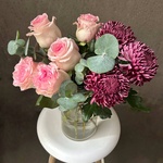 Дуобукет: хризантемы и роза Мандала - Фотография 4