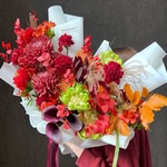 Золотое сечение: вип-букет в осенней гамме - Фотография 1