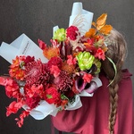 Золотое сечение: вип-букет в осенней гамме - Фотография 6