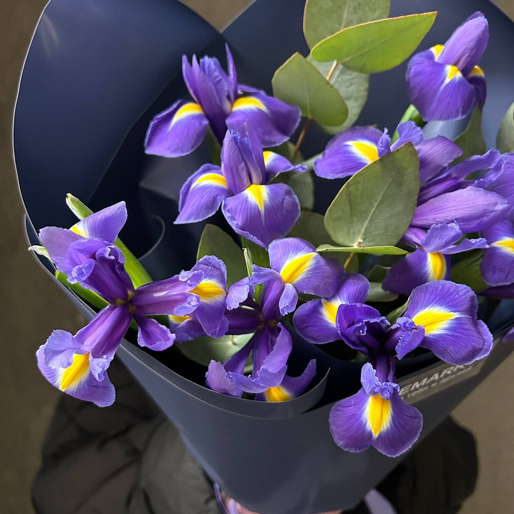 Цветы 9 ирисов с доставкой по СПб от Розмаркта