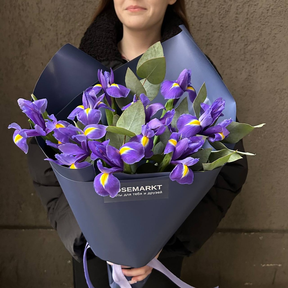 Цветы 9 ирисов с доставкой по СПб от Розмаркта
